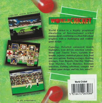 World Cricket box cover back